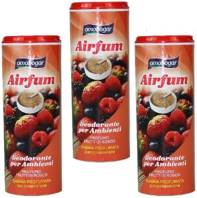 Amahogar 3 Deodorante per Posacenere Sabbia Profumata Fragranze Frutti di Bosco da 350gr