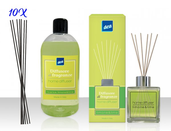 DEA diffusore profumo per ambienti fragranza LIMONE LIME + ricarica bastoncini