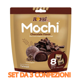 Set da 3 Confezioni Royal Family Mochi Chocolate, mochi al gusto di cioccolato da 3x120g