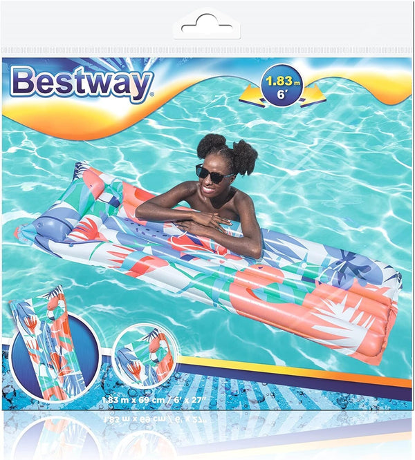 Materassino gonfiabile fashion colorato per piscina mare 183x69 cm Bestway 44033