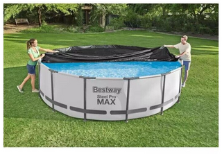 BESTWAY Telo copripiscina copertura nero per piscine rotonde da Ø 427 cm