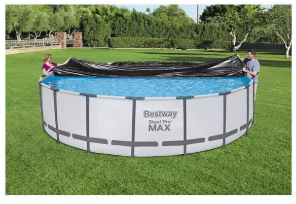 BESTWAY Telo copripiscina copertura nero per piscine rotonde da Ø 549 cm