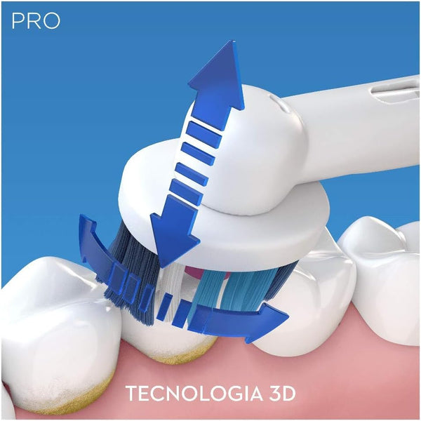 Oral-B Pro 1-700 Spazzolino Elettrico 1 Modalità di spazzolamento, Sensore di Pressione, Ideale per Denti Sensibili, Timer Professionale 1 Testina, Idea Regalo, Bianco e Azzurro