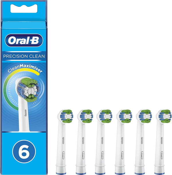 Oral-B Precision Clean Testine Spazzolino Elettrico, Confezione Da Sei Pezzi, Bianco, 6 x 3.3 x 22 Cm