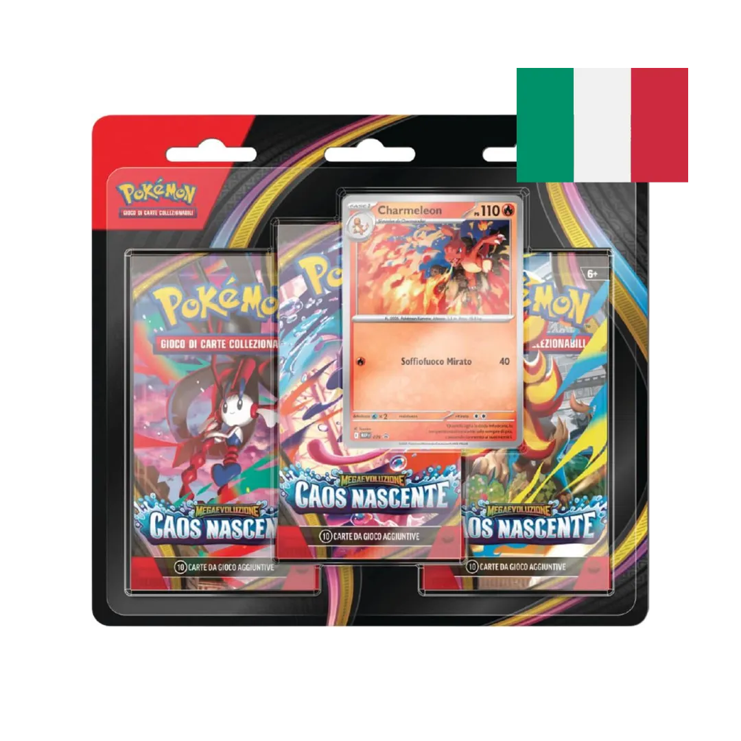Pokémon megaevoluzione – caos nascente blister 3 buste
