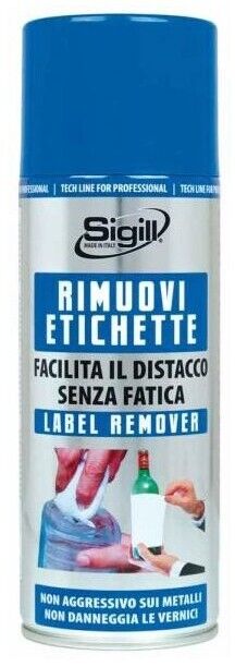 SIGILL RIMUOVI ETICHETTE adesive adesivi spray solvente 400ml