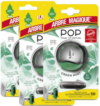 3pz Arbre Magique Pop Green Mint Power of Perfume Profumatore Auto Menta Verde