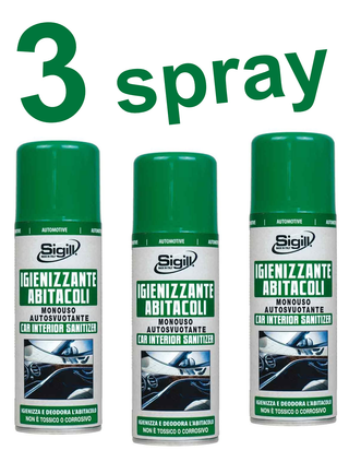3 spray 04643 Sigill Igenizzante Abitacoli Abitacolo auto deodorante 200ml