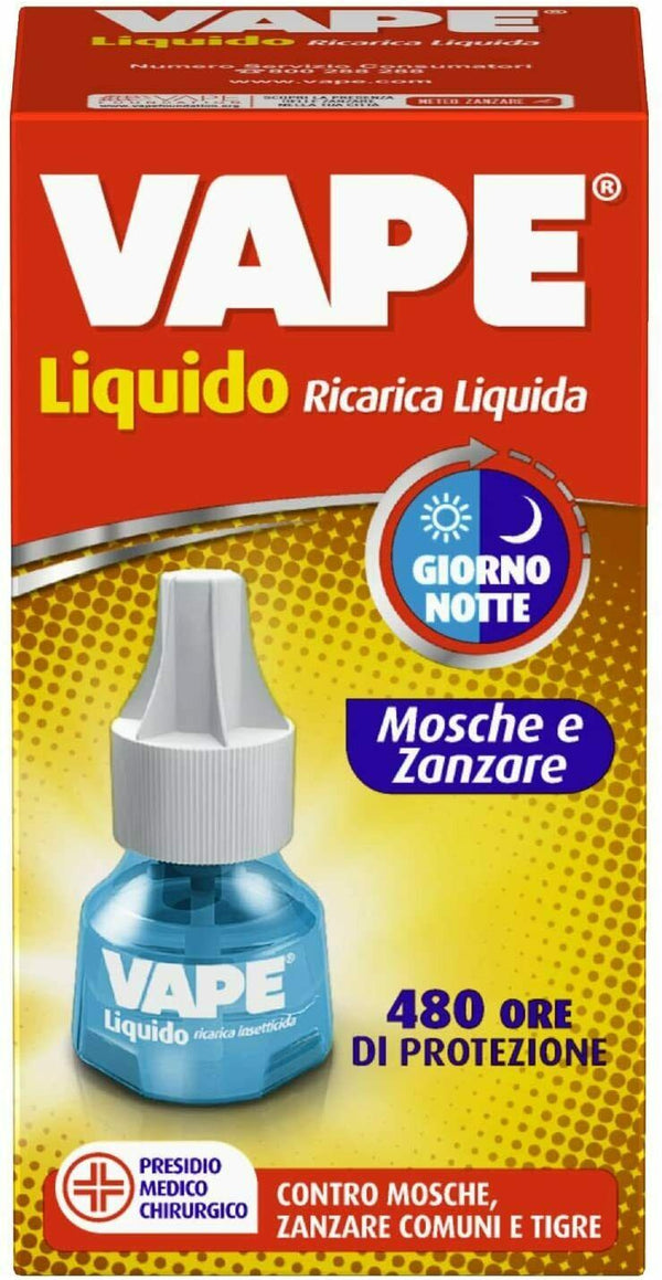 Vape Liquido Ricarica Liquida giorno notte mosche e zanzare tigre 480 ore