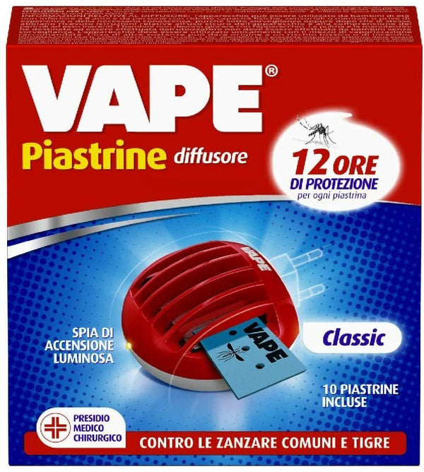 VAPE diffusore elettrico per pastiglie 12H zanzare zanzara tigre + 10 ricariche