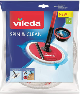 Vileda Spin & Clean Ricambio Spinmop Lavapavimenti, Bianco