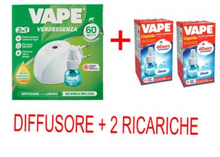 Vape Verdessenza Antizanzare Diffusore Liquido + 2 Ricarica