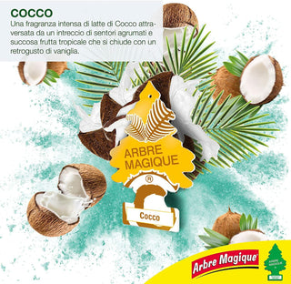 3pz Arbre Magique Coconut Profumatore Auto Fragranza Cocco